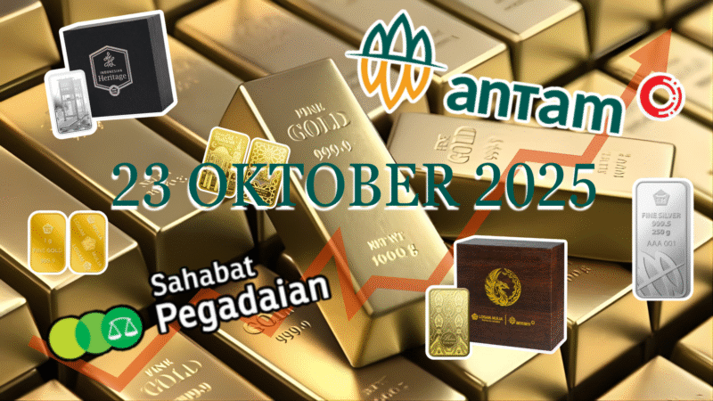 Harga emas batangan Antam kembali menguat pada perdagangan hari ini, Kamis, 23 Oktober 2025. (Sumber: Antam)
