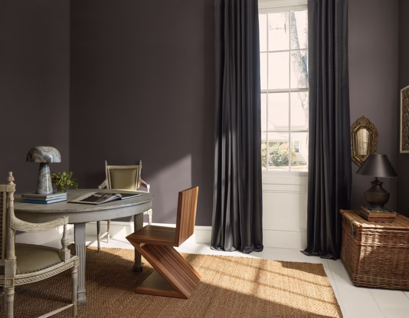Benjamin Moore's Color of the Year 2026, Silhouette (AF-655), is described as an alluring mix of rich espresso hues with subtle charcoal notes. (Source: Benjamin Moore)