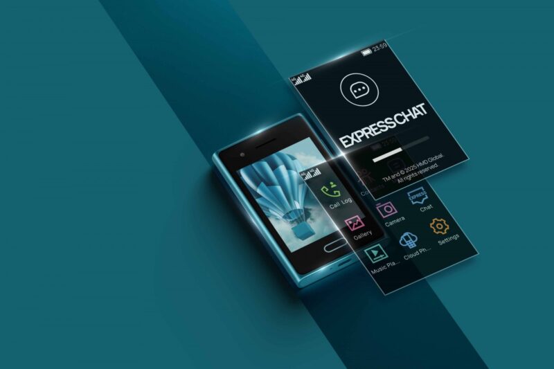  HMD Touch 4G hadir dalam warna Cyan dan Dark Blue, mencoba mengisi celah antara feature phone dan smartphone. (Sumber: HMD)