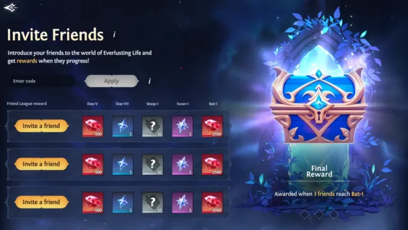 Tukarkan kode redeem Everlusting Life untuk mendapatkan berbagai hadiah gratis di dalam game. (Foto: Yekbot)