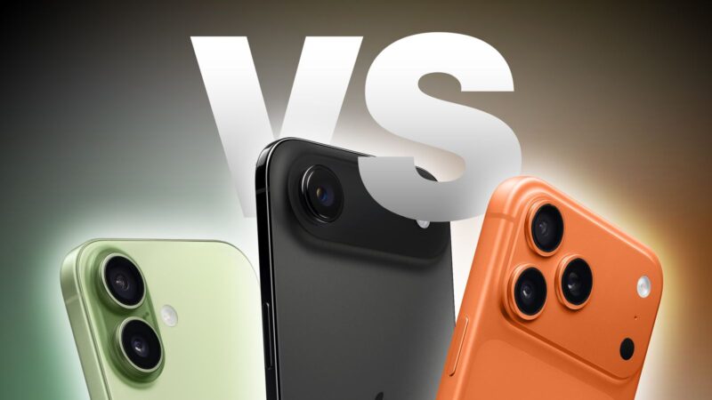 Jajaran iPhone 2025 kini terdiri dari empat model dengan perbedaan yang lebih signifikan: iPhone 17, iPhone Air, iPhone 17 Pro, dan iPhone 17 Pro Max. (Sumber: MacRumors)
