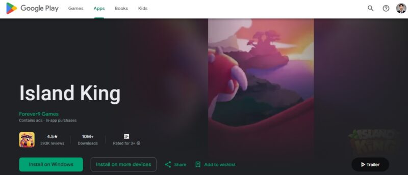 Island King menawarkan keseruan bermain game strategi membangun pulau sekaligus kesempatan mendapatkan uang tunai. (Sumber: Play Store/koransakti.co.id)