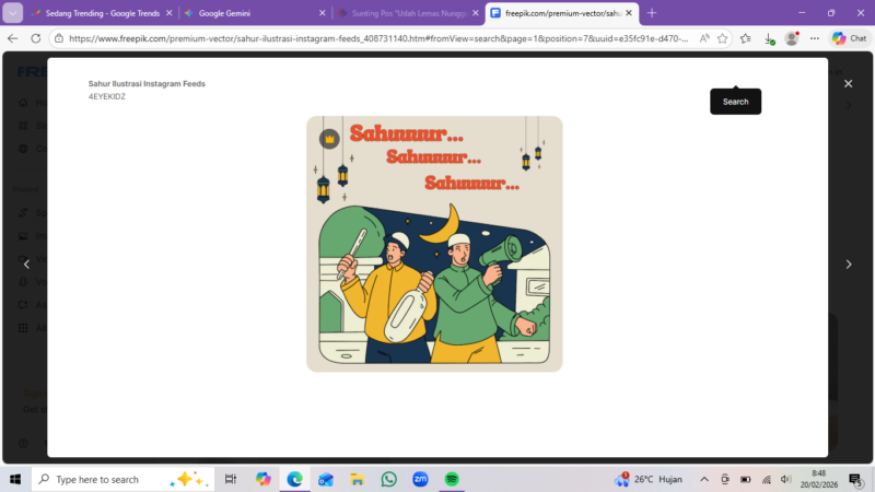 Godaan begadang di Jumat malam memang berat. Jangan sampai Anda menyesal besok pagi karena kelewatan makan sahur! (Foto: Freepik/koransakti.co.id)