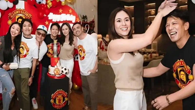 Moment  kemesraan Wulan Guritno pada perayaan Ulang Tahun Ariel Noah